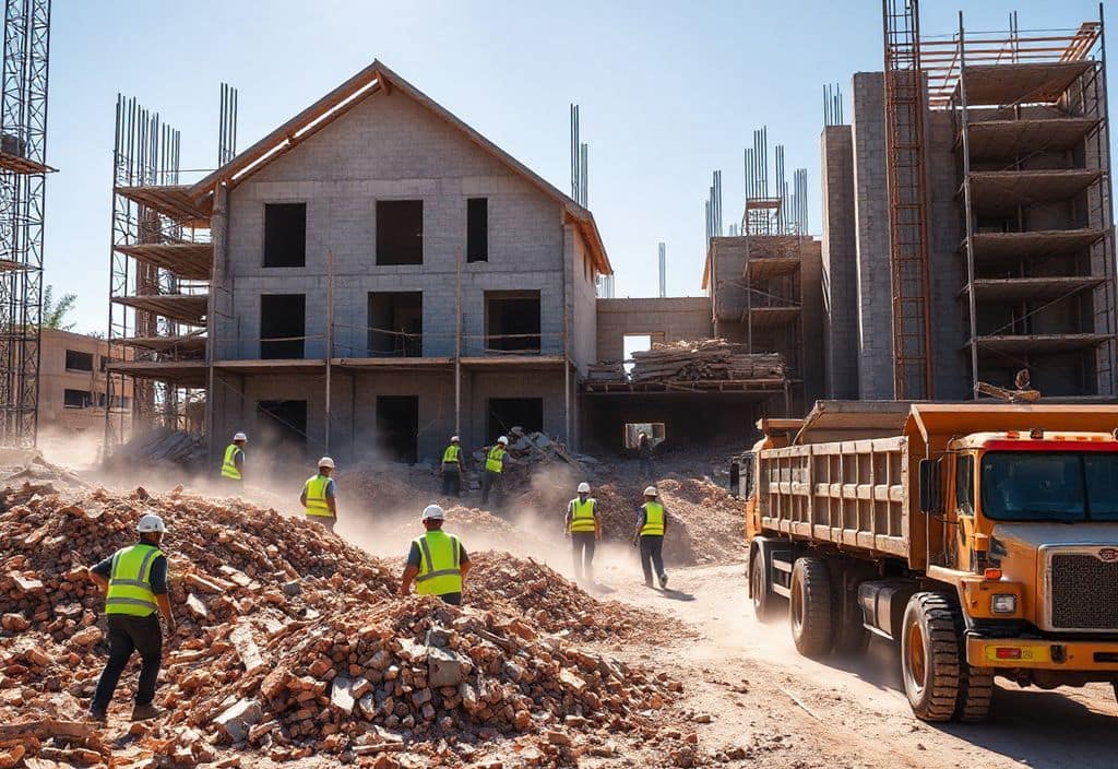 Konténer szállítás építési törmelékkel
